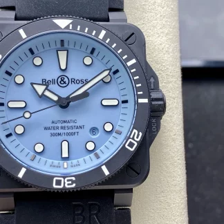 ベル＆ロス BR03A-D-LM-CE/SRB｜フルルム夜光ペールブルーダイヤル 42mm【BR工場製】