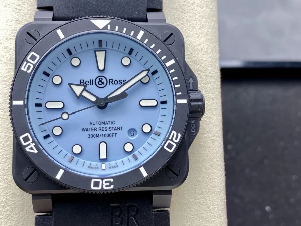ベル＆ロス BR03A-D-LM-CE/SRB｜フルルム夜光ペールブルーダイヤル 42mm【BR工場製】