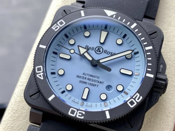 ベル＆ロス BR03A-D-LM-CE/SRB｜フルルム夜光ペールブルーダイヤル 42mm【BR工場製】 - 画像 (3)