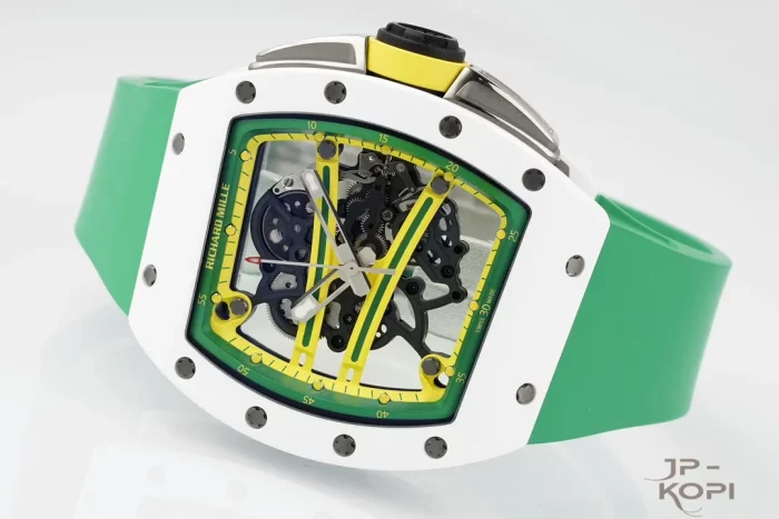 リシャール・ミル RM61-01 オートマティック｜グリーンラバー×ホワイトセラミック×スケルトン文字盤【ZF製】 - 画像 (9)