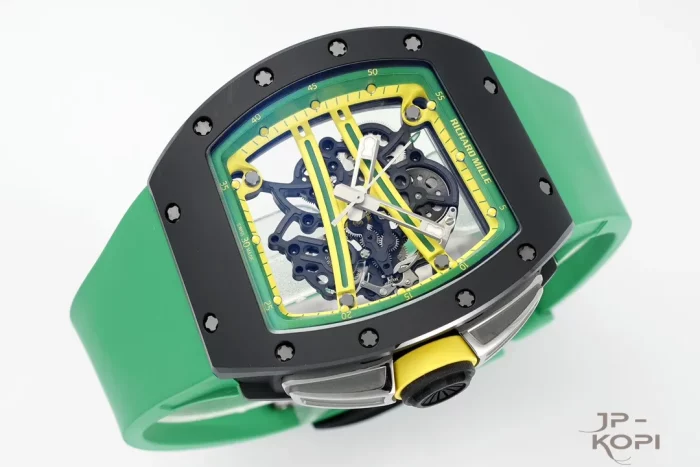 リシャール・ミル RM61-01 オートマティック｜グリーンラバー×ブラックセラミック×スケルトン文字盤【ZF製】 - 画像 (4)