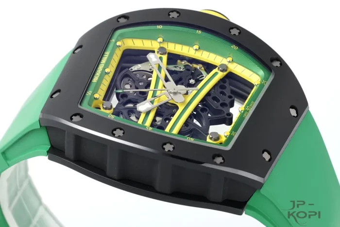 リシャール・ミル RM61-01 オートマティック｜グリーンラバー×ブラックセラミック×スケルトン文字盤【ZF製】 - 画像 (5)