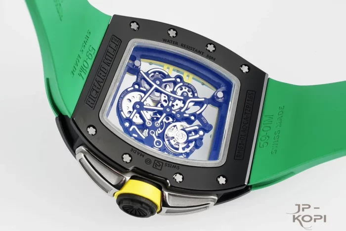 リシャール・ミル RM61-01 オートマティック｜グリーンラバー×ブラックセラミック×スケルトン文字盤【ZF製】 - 画像 (7)