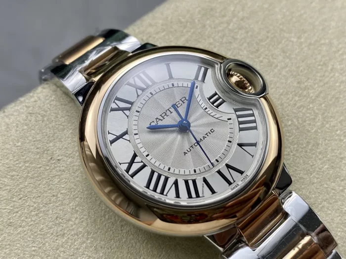 カルティエ バロンブルー W2BB0032｜レディース 33mm シルバー文字盤 ローズゴールドコンビ【3K製】 - 画像 (2)