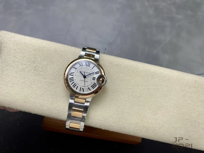 カルティエ バロンブルー W2BB0032｜レディース 33mm シルバー文字盤 ローズゴールドコンビ【3K製】 - 画像 (5)