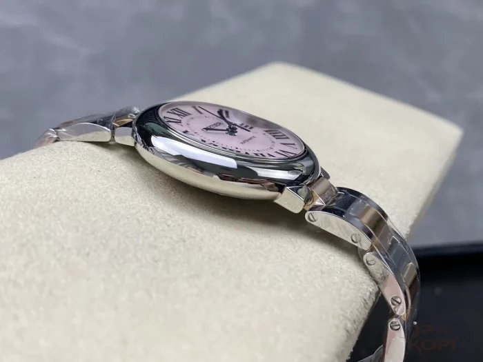 カルティエ バロンブルー W6920100｜レディース 33mm ピンク文字盤 ステンレス×RGメッキブレス【3K製】 - 画像 (6)