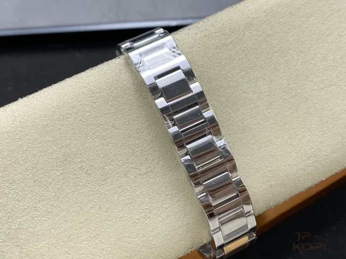 カルティエ バロンブルー W6920100｜レディース 33mm ピンク文字盤 ステンレス×RGメッキブレス【3K製】 - 画像 (9)