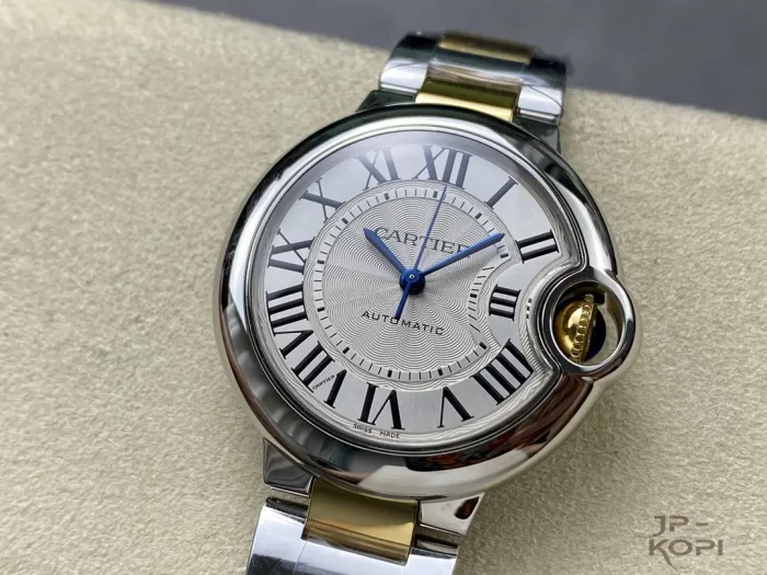 カルティエ バロンブルー W2BB0012｜レディース 33mm シルバー文字盤 ステンレス×YGメッキブレス【3K製】 - 画像 (3)
