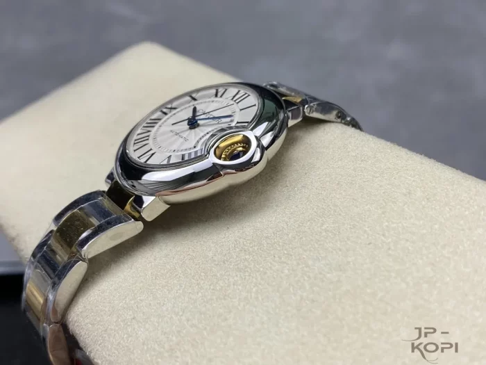 カルティエ バロンブルー W2BB0012｜レディース 33mm シルバー文字盤 ステンレス×YGメッキブレス【3K製】 - 画像 (7)