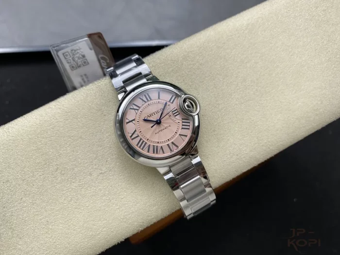 カルティエ バロンブルー W6920100｜レディース 33mm ピンク文字盤 ステンレスブレス【3K製】 - 画像 (4)