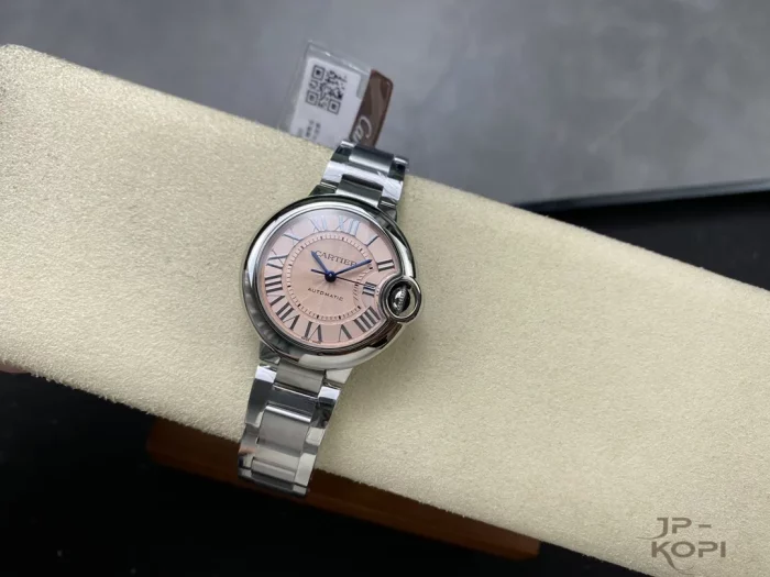 カルティエ バロンブルー W6920100｜レディース 33mm ピンク文字盤 ステンレスブレス【3K製】 - 画像 (5)