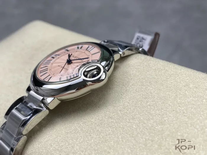 カルティエ バロンブルー W6920100｜レディース 33mm ピンク文字盤 ステンレスブレス【3K製】 - 画像 (7)