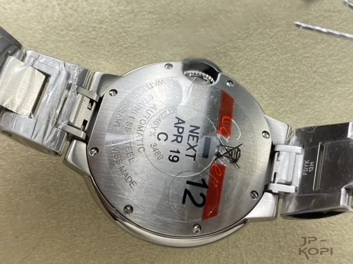 カルティエ バロンブルー WSBB0062 ｜レディース 33mm ブルー文字盤 ステンレスブレス【3K製】 - 画像 (8)