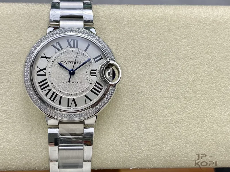 カルティエ バロンブルー W4BB0016｜33mm レディース ダイヤベゼル＆シルバーダイヤル【3K工場製】