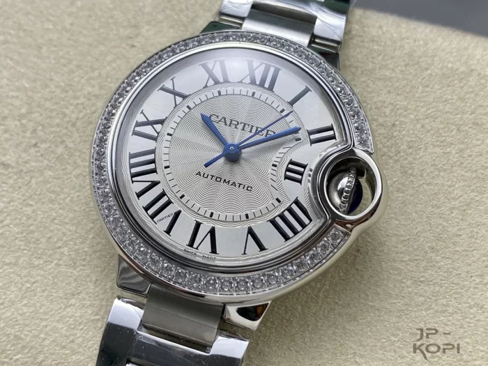 カルティエ バロンブルー W4BB0016｜33mm レディース ダイヤベゼル＆シルバーダイヤル【3K工場製】 - 画像 (3)