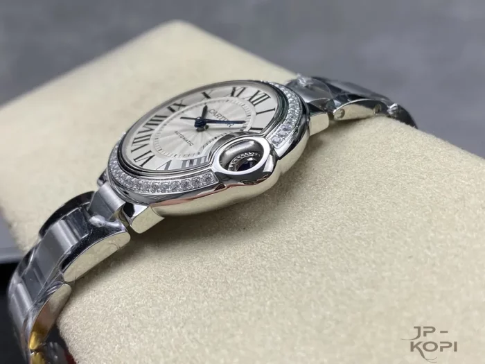 カルティエ バロンブルー W4BB0016｜33mm レディース ダイヤベゼル＆シルバーダイヤル【3K工場製】 - 画像 (7)