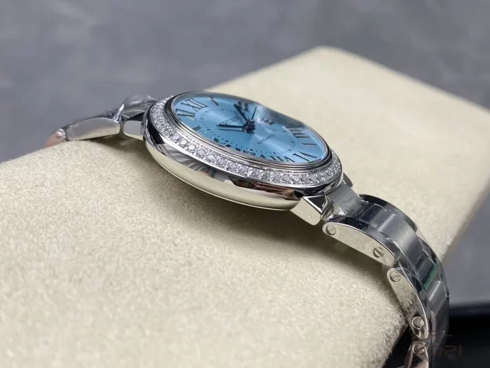 カルティエ バロンブルー W4BB0028｜ブルーダイヤル＆ダイヤベゼル レディース 33mm【3K工場製】 - 画像 (6)