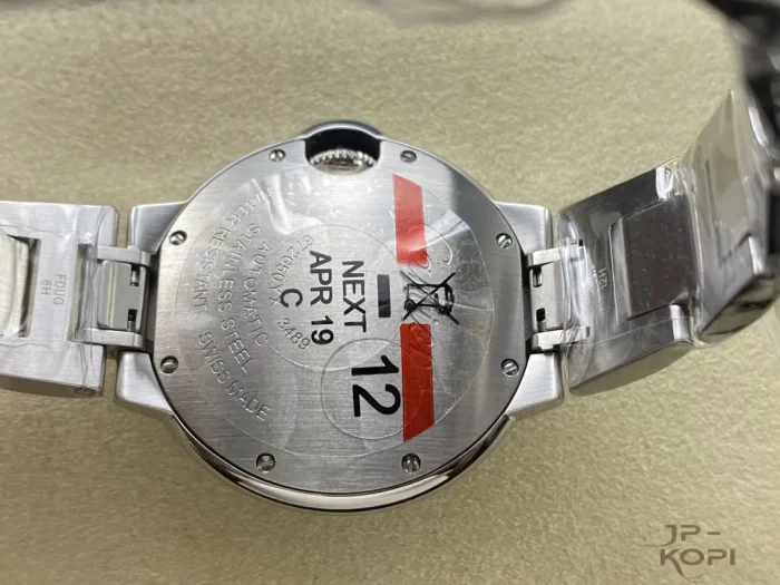 カルティエ バロンブルー W4BB0028｜ブルーダイヤル＆ダイヤベゼル レディース 33mm【3K工場製】 - 画像 (8)