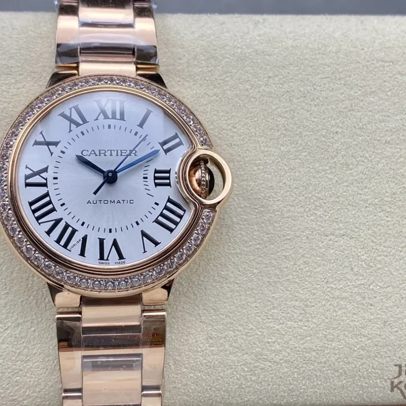 カルティエ バロンブルー WJBB0036｜33mm レディース ダイヤベゼル コンビケース【3K工場製】