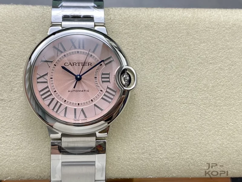 カルティエ バロンブルー W6920041｜レディース 36mm ピンク文字盤 ステンレスブレス【3K製】