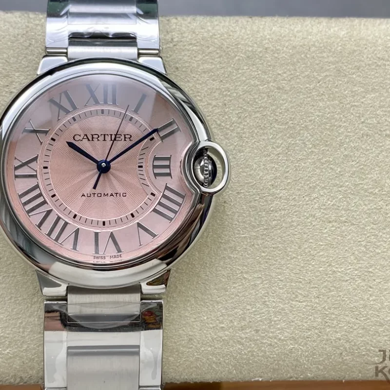 カルティエ バロンブルー W6920041｜レディース 36mm ピンク文字盤 ステンレスブレス【3K製】