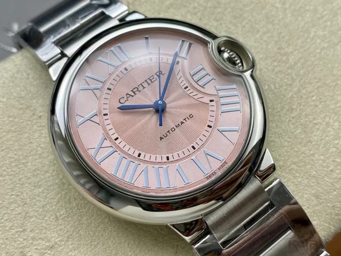 カルティエ バロンブルー W6920041｜レディース 36mm ピンク文字盤 ステンレスブレス【3K製】 - 画像 (2)