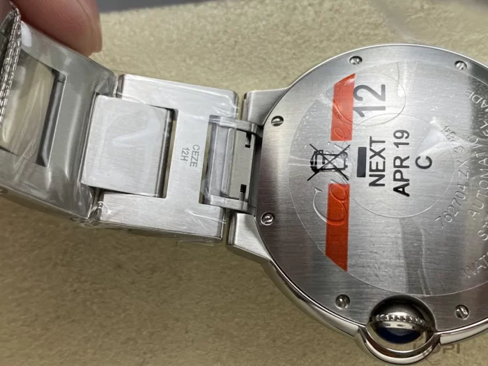 カルティエ バロンブルー W6920041｜レディース 36mm ピンク文字盤 ステンレスブレス【3K製】 - 画像 (9)