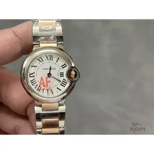 カルティエ バロンブルー W69007Z3｜28mm レディース クオーツ シルバー文字盤×ステンレス×ローズゴールドメッキ【AF工場製】