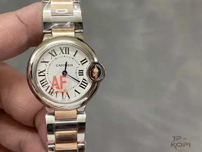 カルティエ バロンブルー W69007Z3｜28mm レディース クオーツ シルバー文字盤×ステンレス×ローズゴールドメッキ【AF工場製】