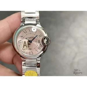カルティエ バロンブルー W6920038｜28mm レディース クオーツ｜ピンク文字盤×スチール【AF工場製】