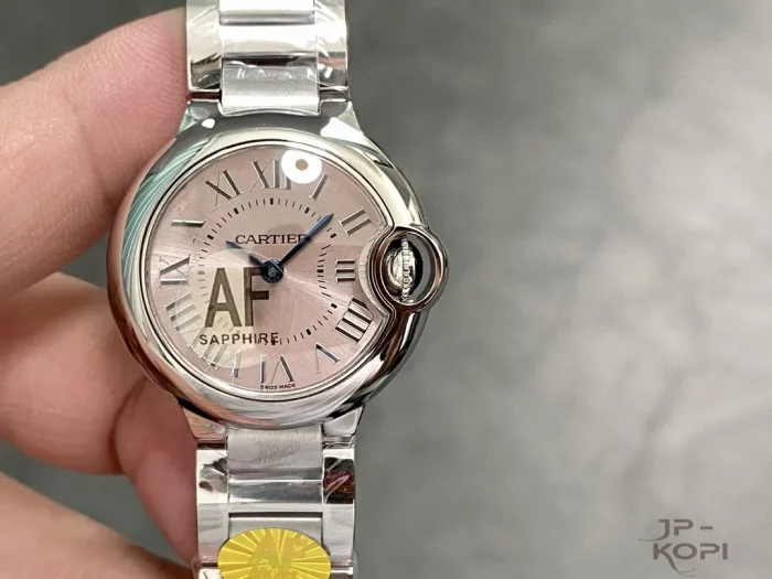 カルティエ バロンブルー W6920038｜28mm レディース クオーツ｜ピンク文字盤×スチール【AF工場製】