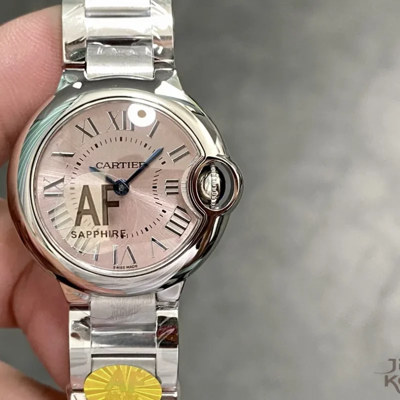 カルティエ バロンブルー W6920038｜28mm レディース クオーツ｜ピンク文字盤×スチール【AF工場製】