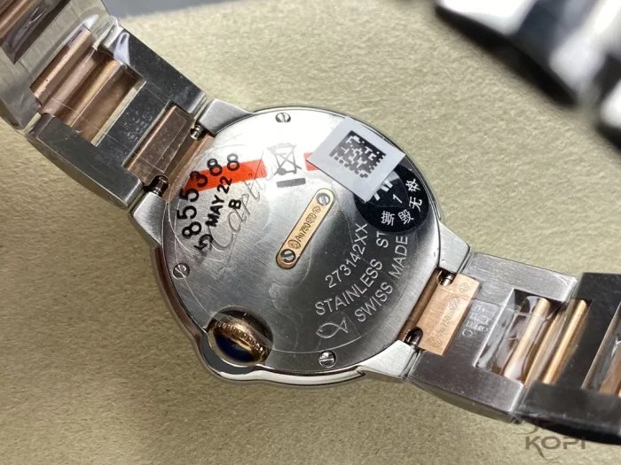 カルティエ バロンブルー W3BB0009｜28mm レディース クオーツ ダイヤ11P文字盤×ローズゴールドコンビ【AF工場製】 - 画像 (8)