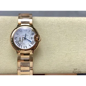 カルティエ バロンブルー W69002Z2｜28mm レディース クオーツ シルバー文字盤×ローズゴールドメッキ【AF工場製】