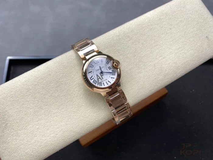 カルティエ バロンブルー W69002Z2｜28mm レディース クオーツ シルバー文字盤×ローズゴールドメッキ【AF工場製】 - 画像 (4)