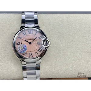 カルティエ バロンブルー WSBB0033|33mm レディース クオーツ ピンク文字盤×スチール【AF工場製】