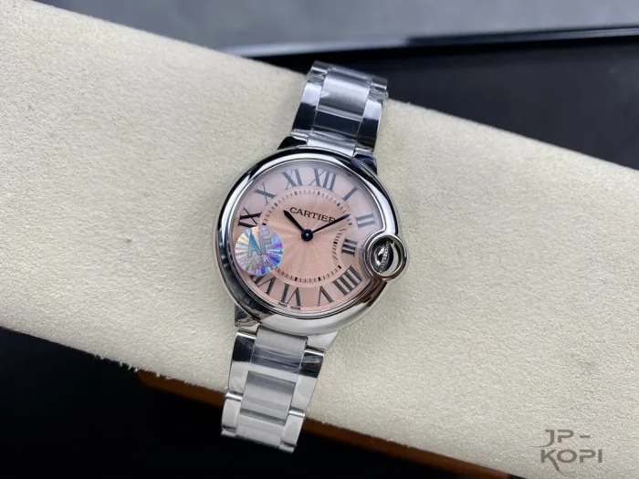 カルティエ バロンブルー WSBB0033｜33mm レディース クオーツ ピンク文字盤×スチール【AF工場製】 - 画像 (4)