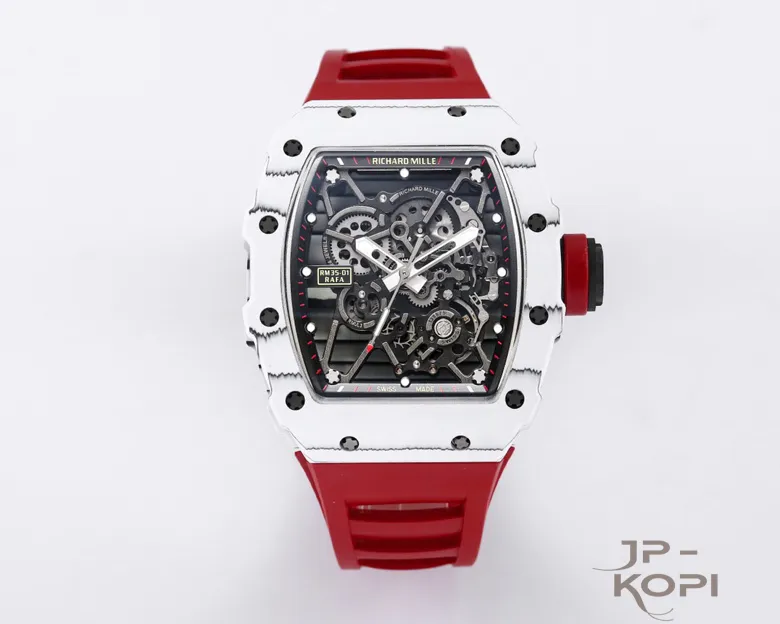 リシャール・ミル RM35-01｜ホワイトカーボン×スケルトン×レッドラバーベルト【NEW工場製】