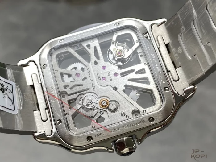 カルティエ サントス ドゥ スケルトン WHSA0028｜メンズ 手巻き スケルトン文字盤×スチール【THB工場製】 - 画像 (7)