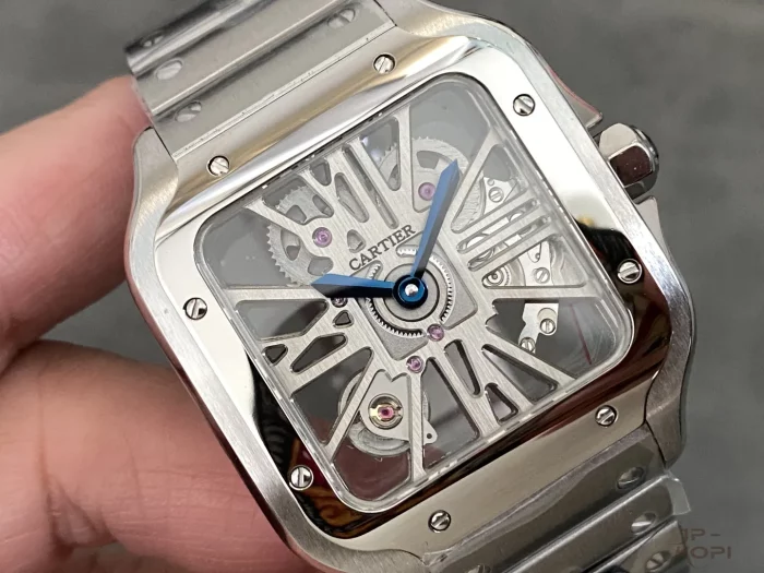 カルティエ サントス ドゥ スケルトン WHSA0015｜メンズ 手巻き シルバーローマ数字文字盤×スティール【THB工場製】 - 画像 (2)