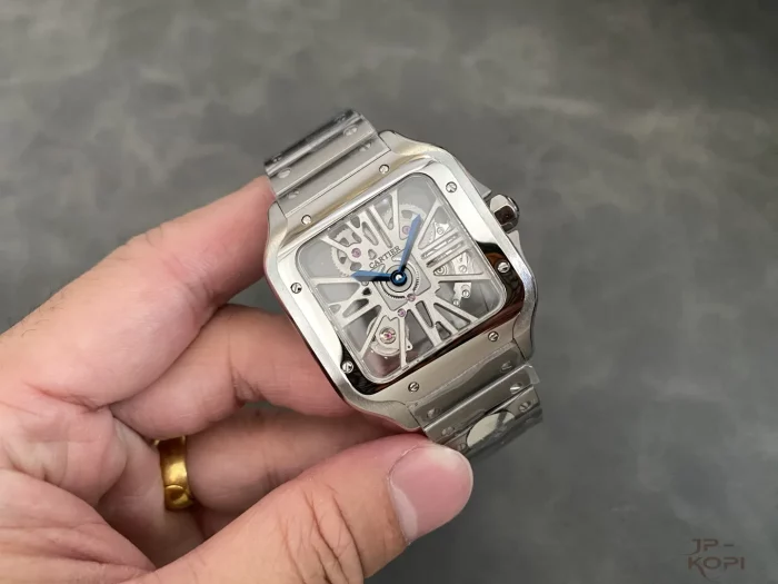 カルティエ サントス ドゥ スケルトン WHSA0015｜メンズ 手巻き シルバーローマ数字文字盤×スティール【THB工場製】 - 画像 (4)