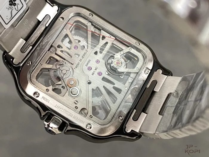 カルティエ サントス ドゥ スケルトン WHSA0027｜メンズ 手巻き ブラックローマ×スティール【THB工場製】 - 画像 (7)