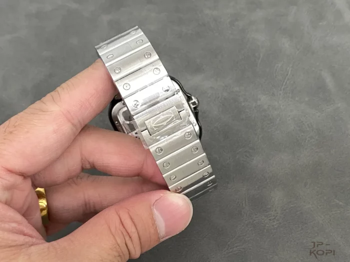 カルティエ サントス ドゥ スケルトン WHSA0027｜メンズ 手巻き ブラックローマ×スティール【THB工場製】 - 画像 (8)