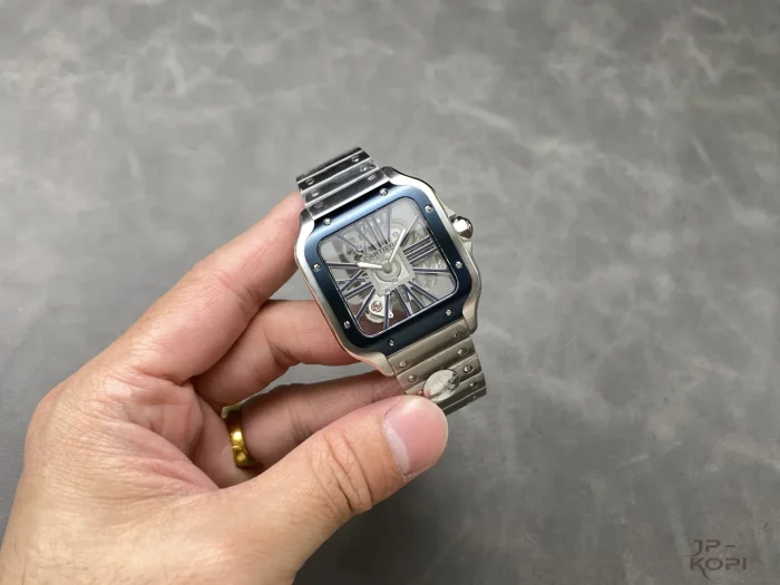 カルティエ サントス ドゥ スケルトン WHSA0026｜メンズ 手巻き ブルーローマ×スティール【THB工場製】 - 画像 (4)