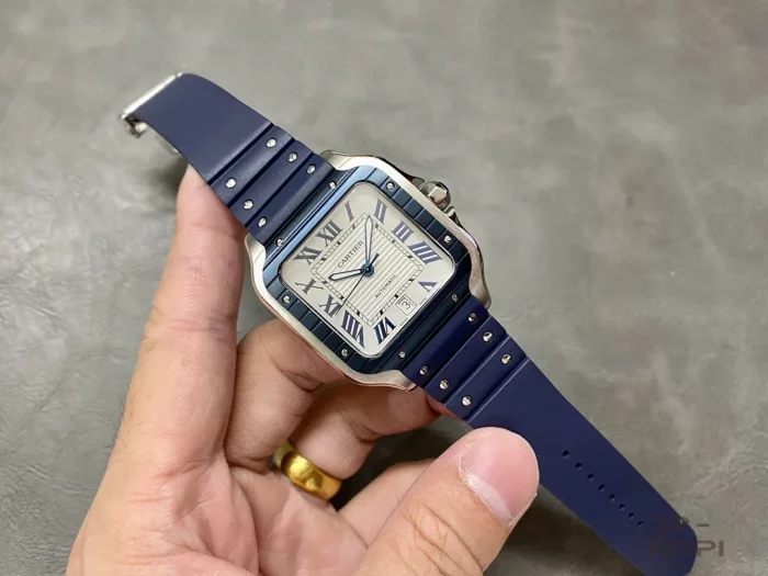 カルティエ サントス ドゥ WSSA0047｜メンズ ホワイトローマ×スティール×ブルーラバー【THB工場製】 - 画像 (4)