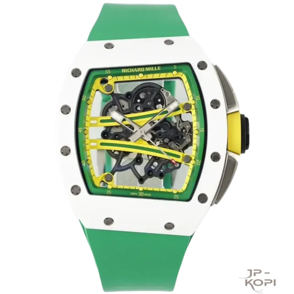 リシャール・ミル RM61-01 オートマティック|グリーンラバー×ホワイトセラミック×スケルトン文字盤【ZF製】