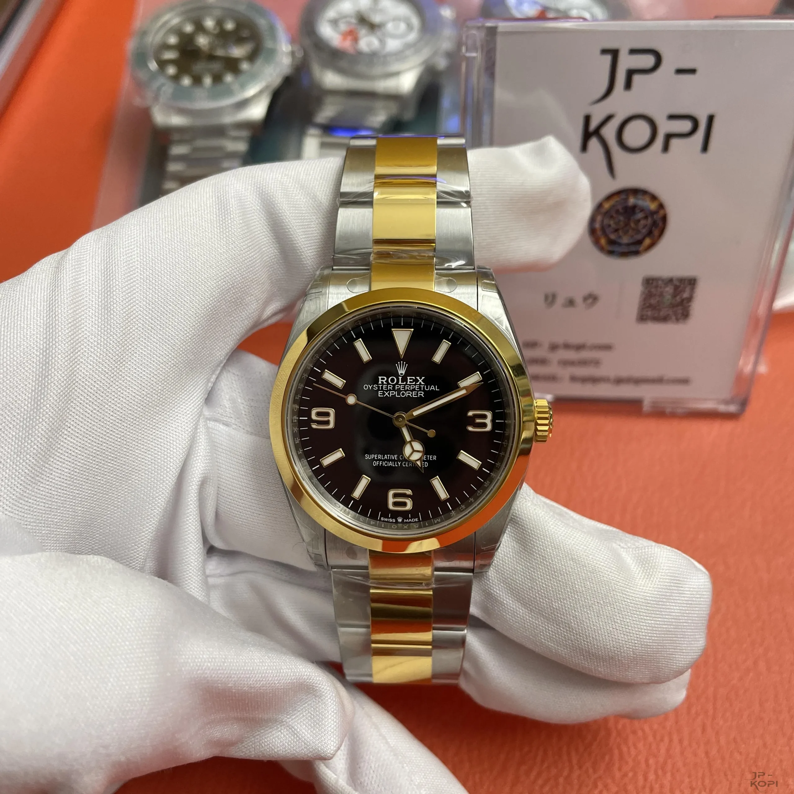 ロレックス エクスプローラー I 124273|イエローゴールドコンビ 36mm ブラックダイアル 丹東Cal.3230【VS工場製】 - 画像 (2)