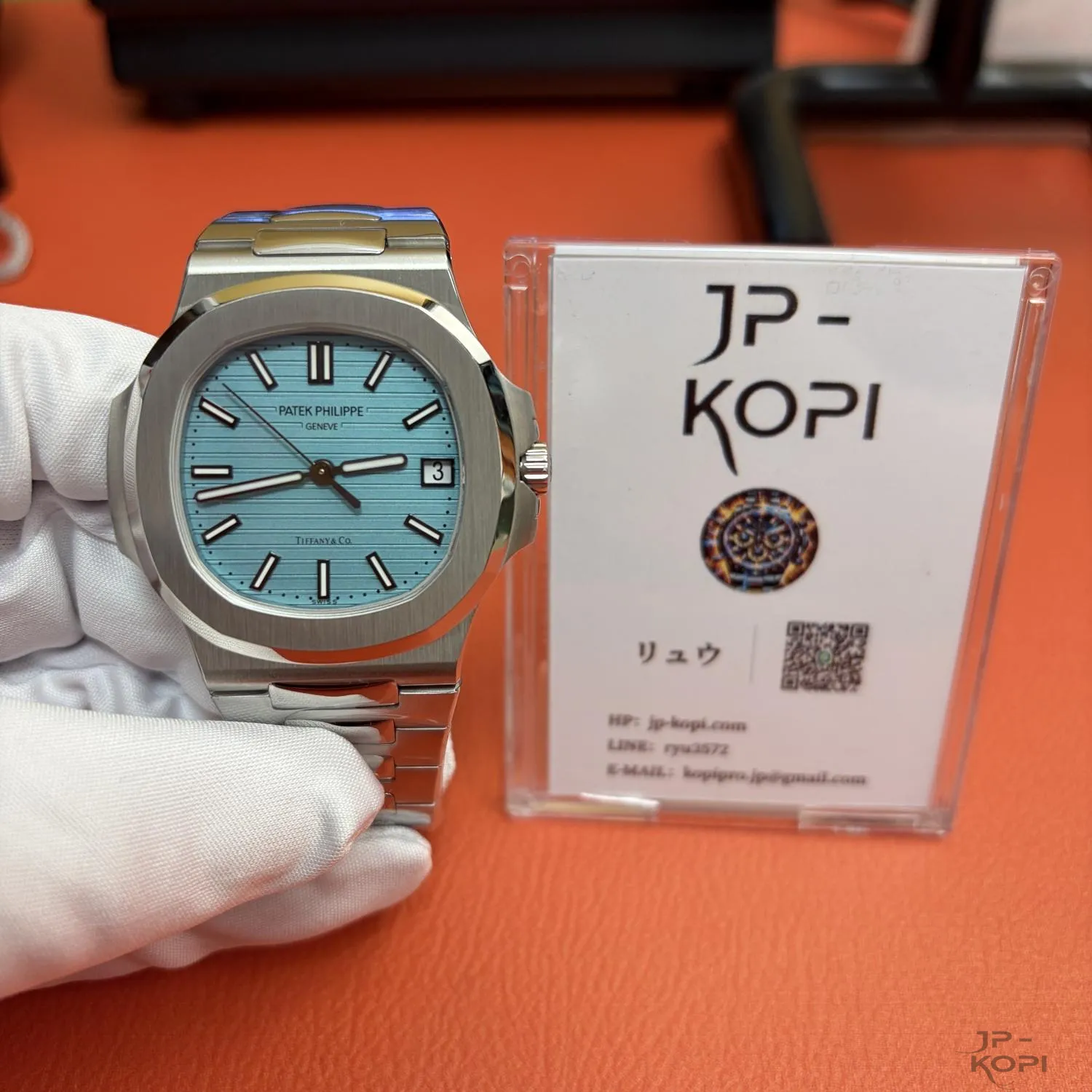 パテック・フィリップ × ティファニー ノーチラス 5711/1A-018|SW製純正代用ターコイズ文字盤【BBF工場製】 - 画像 (14)