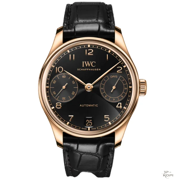 IWC ポルトギーゼ IW501707｜ブラック文字盤 ローズゴールド×レザー 42.4mm【APS工場製】