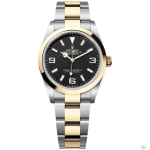 ロレックス エクスプローラー I 124273｜イエローゴールドコンビ 36mm ブラックダイアル 丹東Cal.3230【VS工場製】